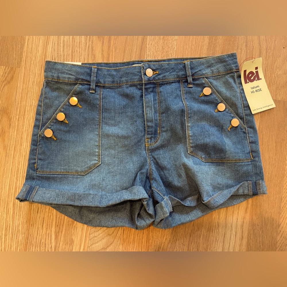 NWT: l.e.i high waisted jean shorts